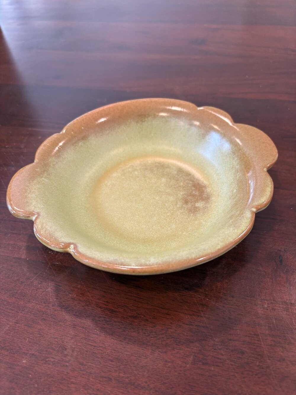 Vintage Frankoma 30B Prairie Green Scalloped Edge Bowl
